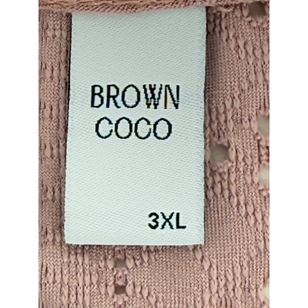 Brown Coco Sz 2XL Womens Dusty Rose Eyelet Flutter Sleeve Crisscross Dress‎ - Picture 7 of 10